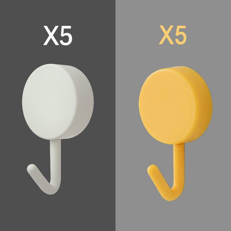 No-Drill Self-Adhesive Wall Hooks – 10 Pack | Multiple Colors