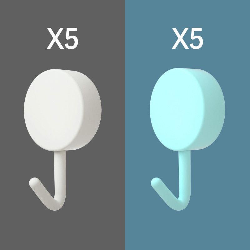No-Drill Self-Adhesive Wall Hooks – 10 Pack | Multiple Colors