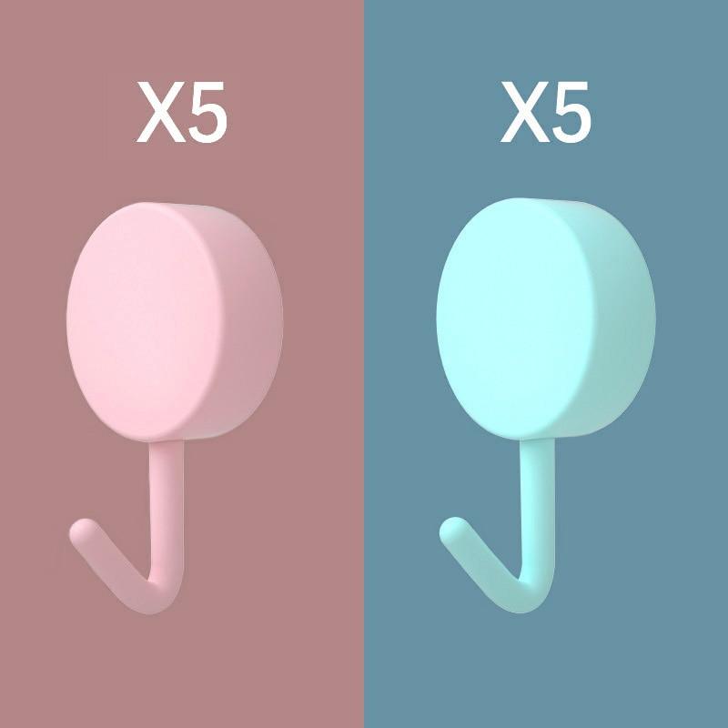 No-Drill Self-Adhesive Wall Hooks – 10 Pack | Multiple Colors