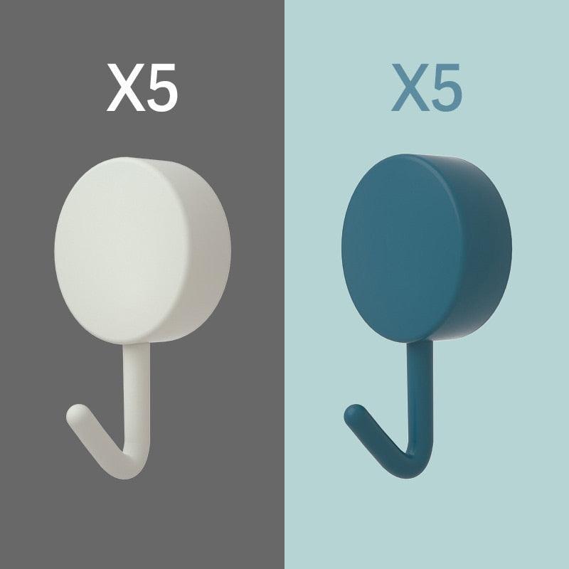 No-Drill Self-Adhesive Wall Hooks – 10 Pack | Multiple Colors