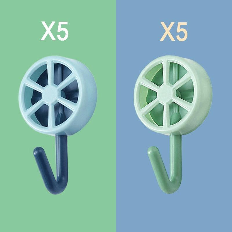 No-Drill Self-Adhesive Wall Hooks – 10 Pack | Multiple Colors