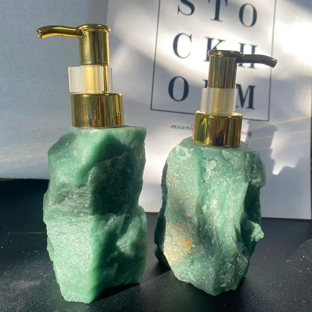 Natural Crystal Stone Soap Dispenser – 30ml Luxury Bathroom Accessory