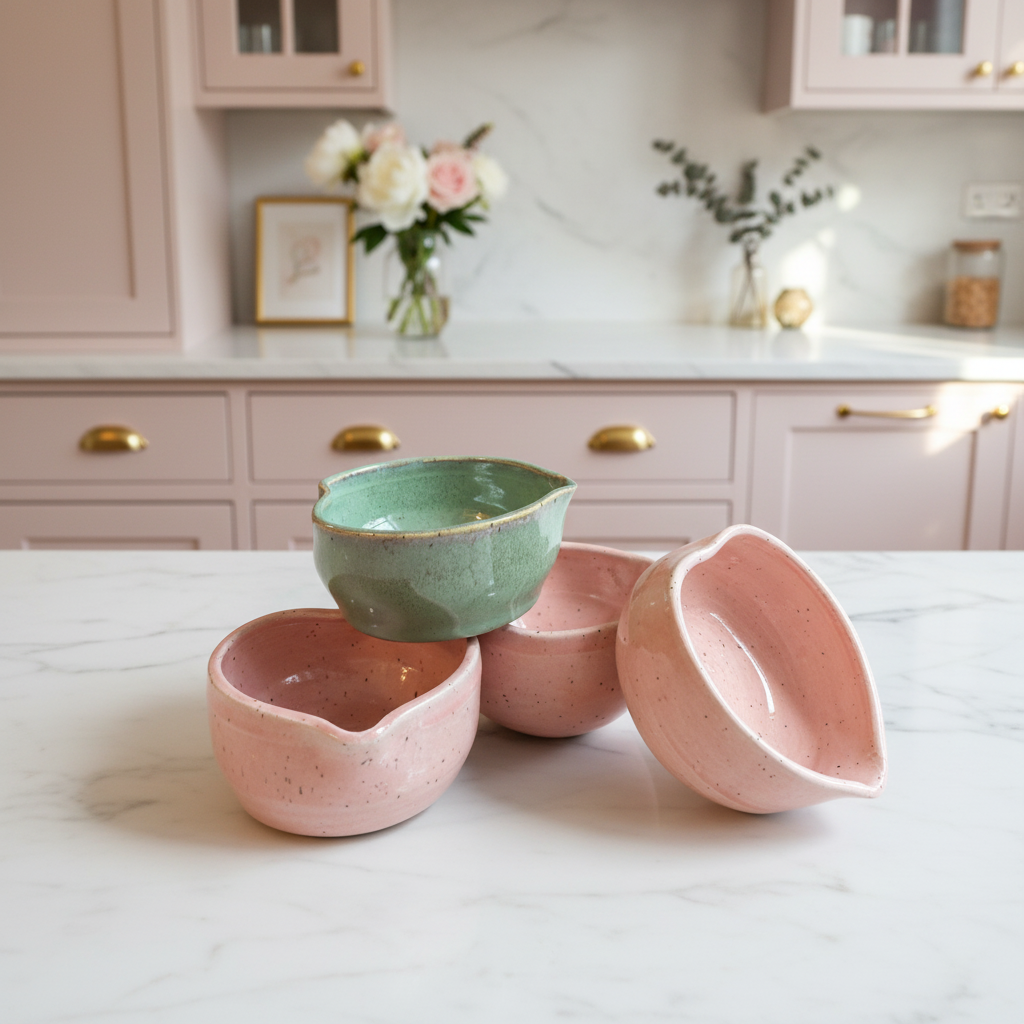 Handcrafted Heart-Shaped Matcha Bowl