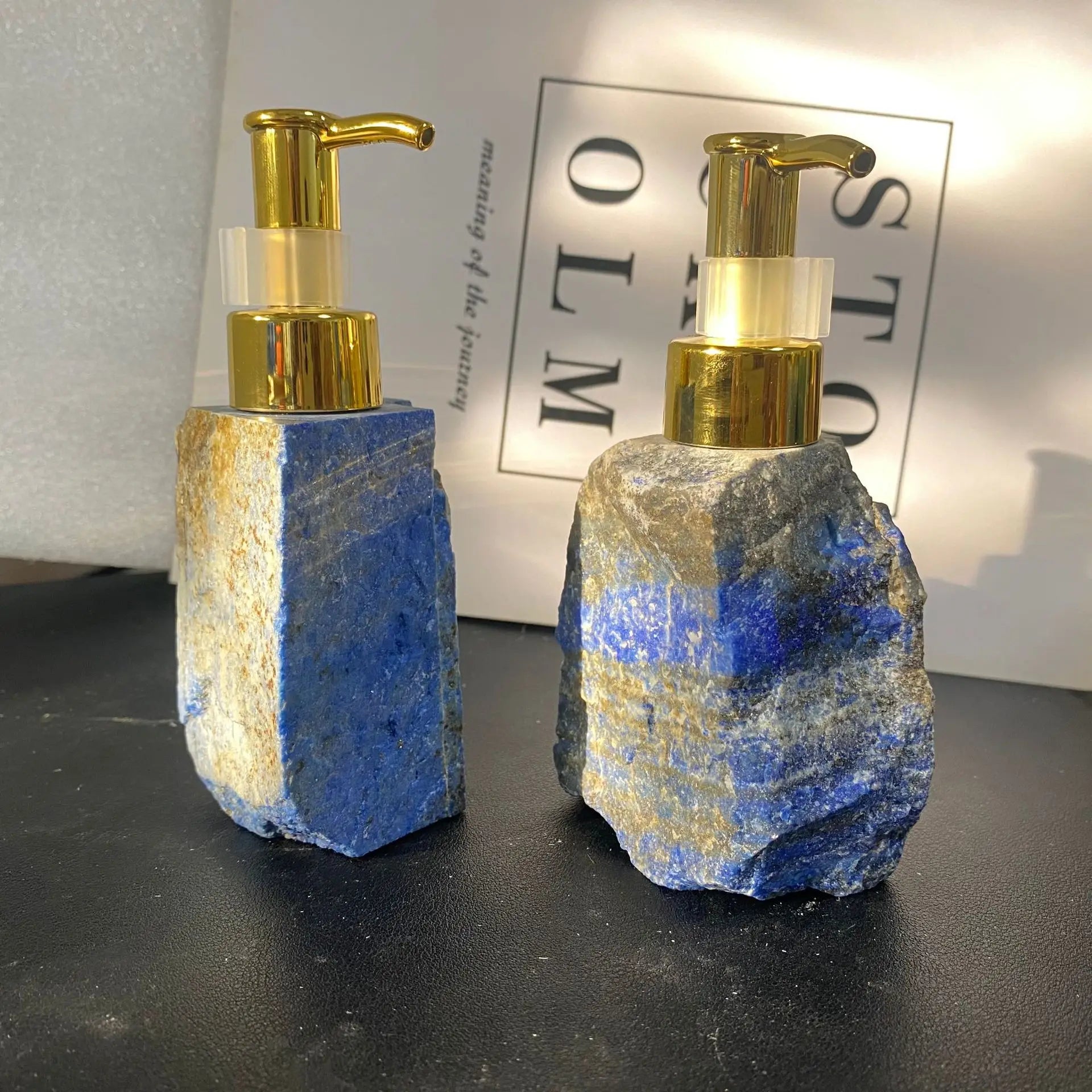 Natural Crystal Stone Soap Dispenser – 30ml Luxury Bathroom Accessory
