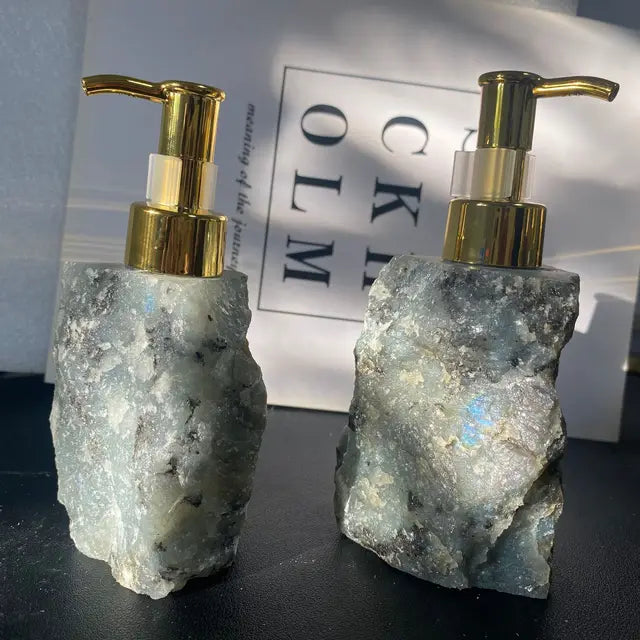 Natural Crystal Stone Soap Dispenser – 30ml Luxury Bathroom Accessory