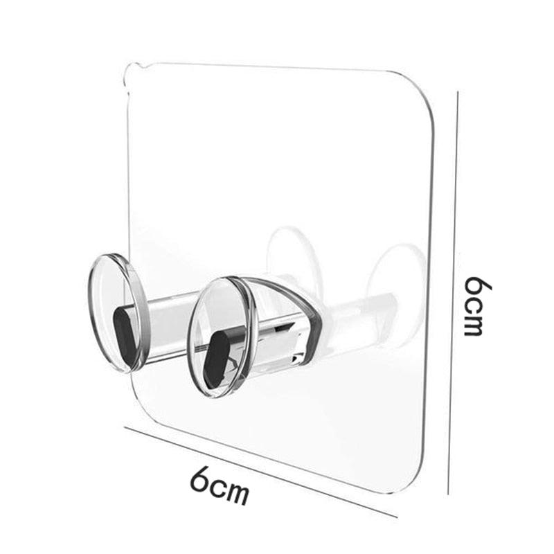 Adhesive Wall Hooks – Transparent Plug & Cord Holders | 5, 10 or 20 Pack