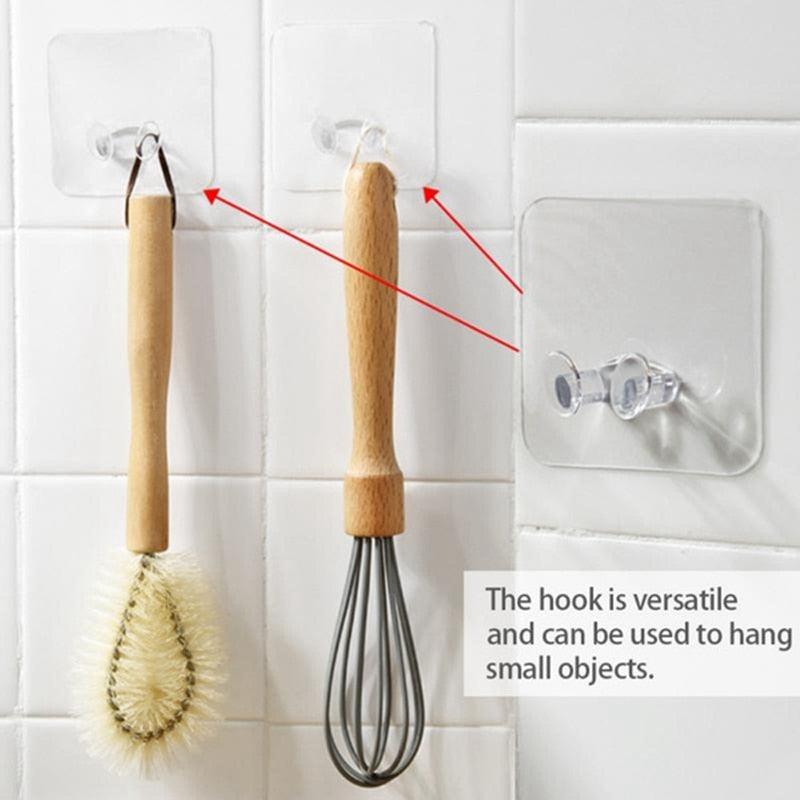 Adhesive Wall Hooks – Transparent Plug & Cord Holders | 5, 10 or 20 Pack