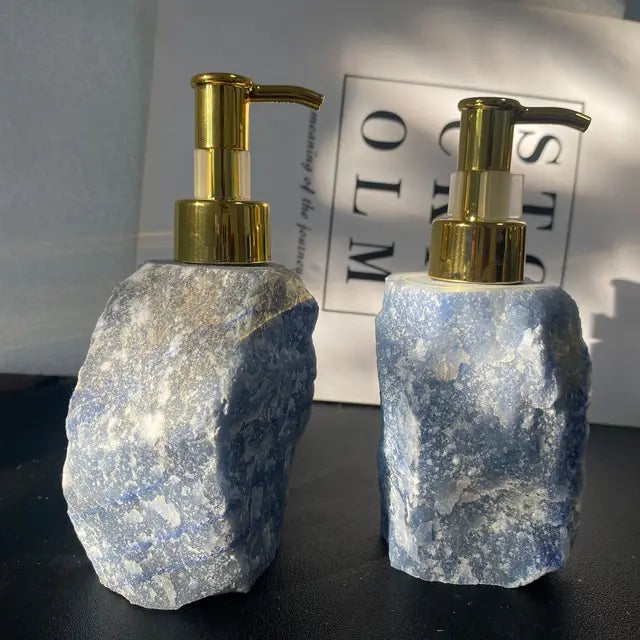 Natural Crystal Stone Soap Dispenser – 30ml Luxury Bathroom Accessory