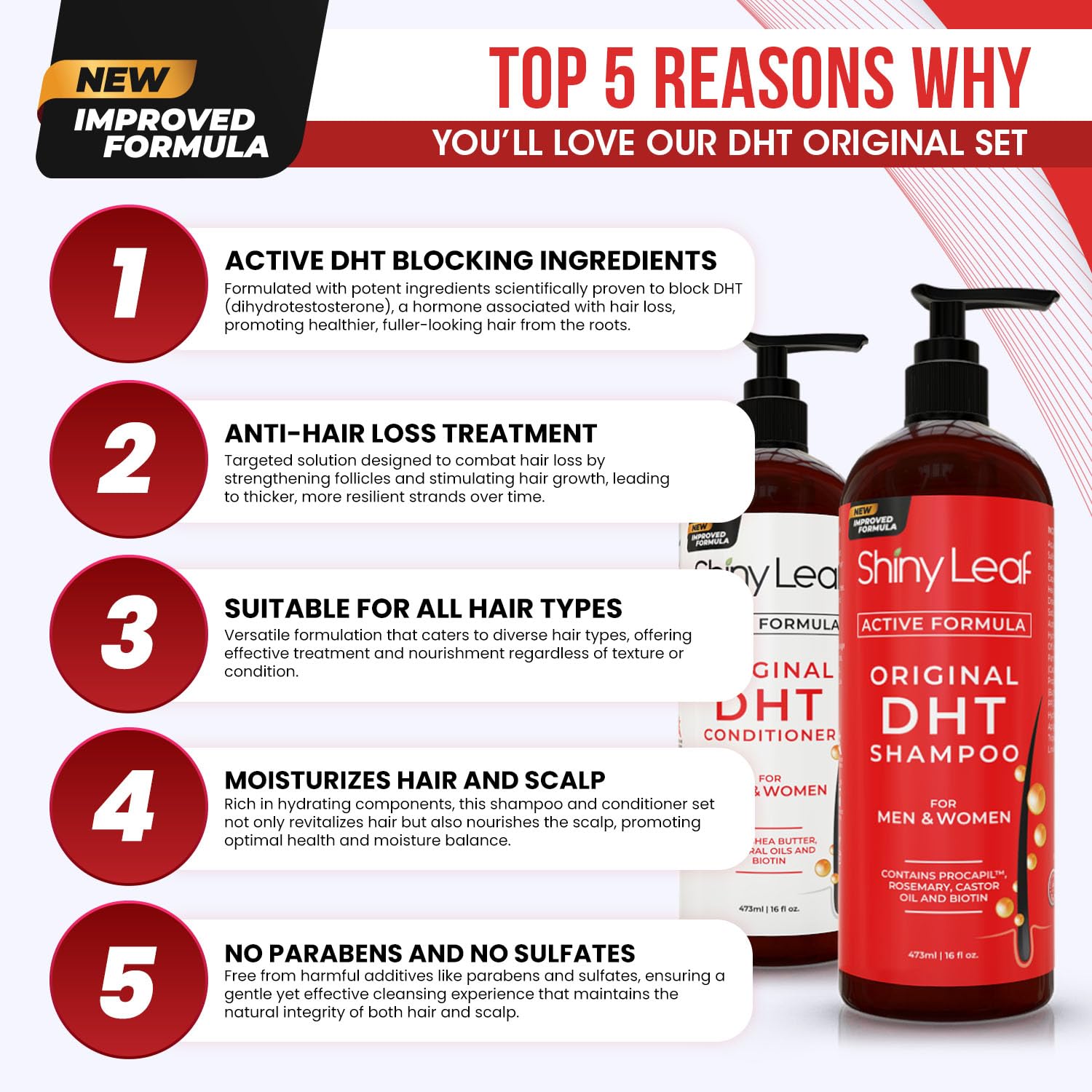 Thicker, Fuller Hair in Every Wash | DHT Blocker Set with Biotin & Rosemary (2 x 16 oz)