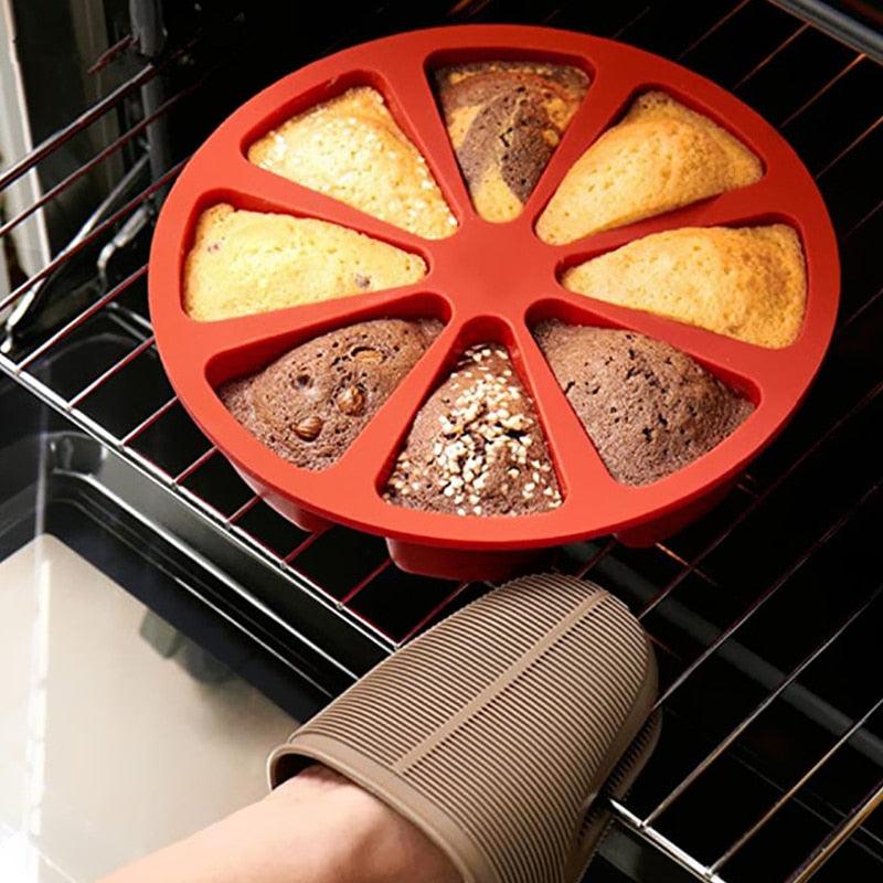 8-Cavity Triangle Silicone Baking Mold – Scone, Pizza Slice & Cake Pan