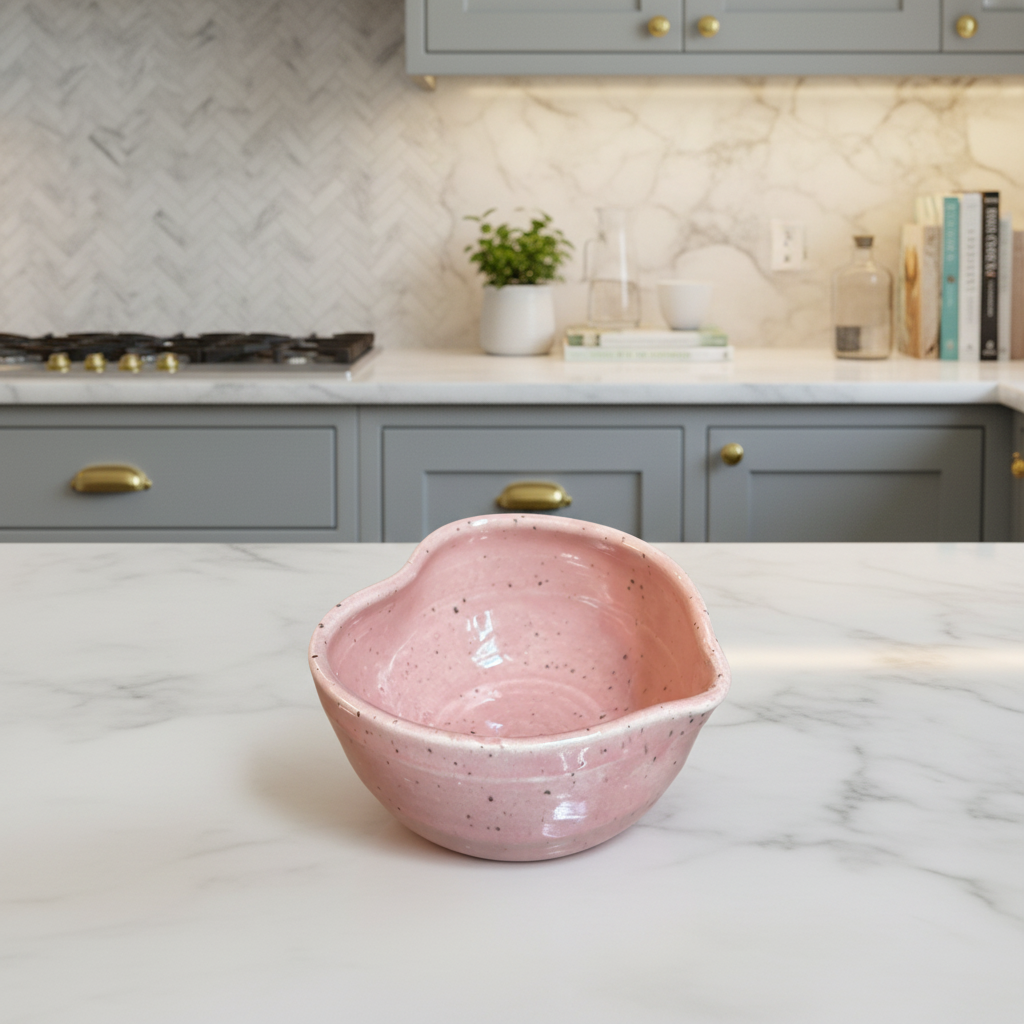 Handcrafted Heart-Shaped Matcha Bowl