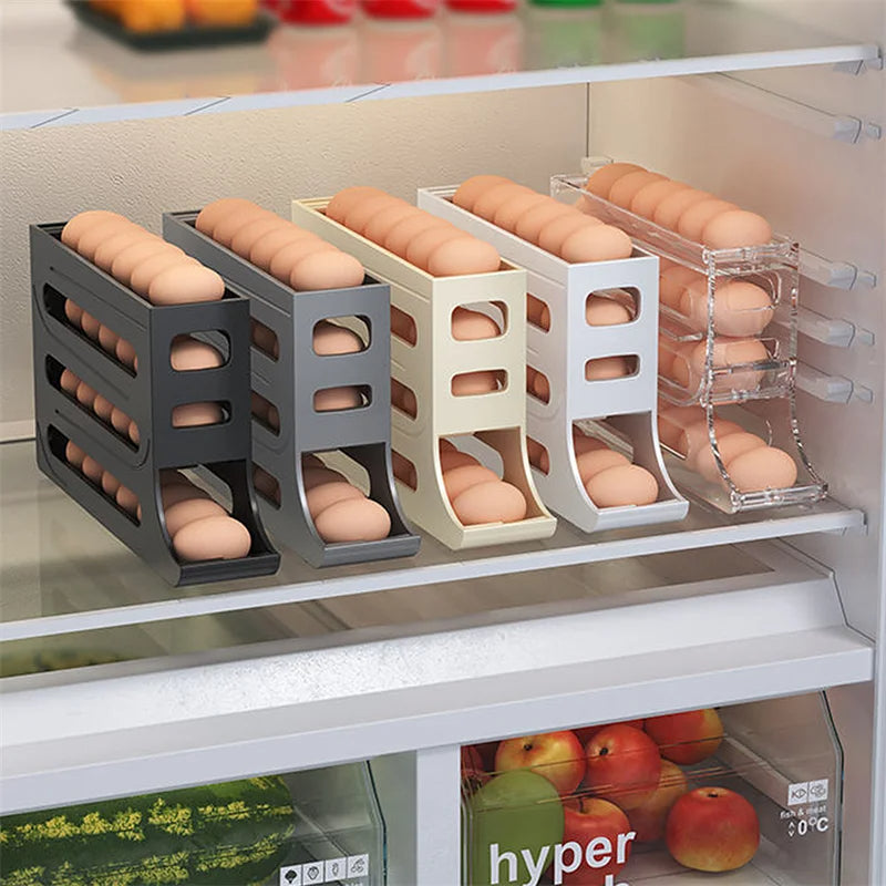 Rolling Egg Holder for Refrigerator | 30-Egg Capacity, Space-Saving Storage — 3 Colors