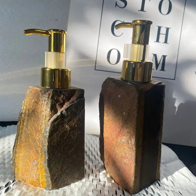 Natural Crystal Stone Soap Dispenser – 30ml Luxury Bathroom Accessory