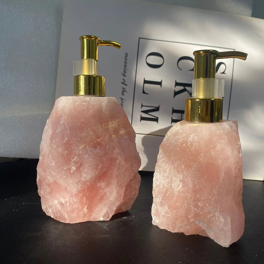 Natural Crystal Stone Soap Dispenser – 30ml Luxury Bathroom Accessory