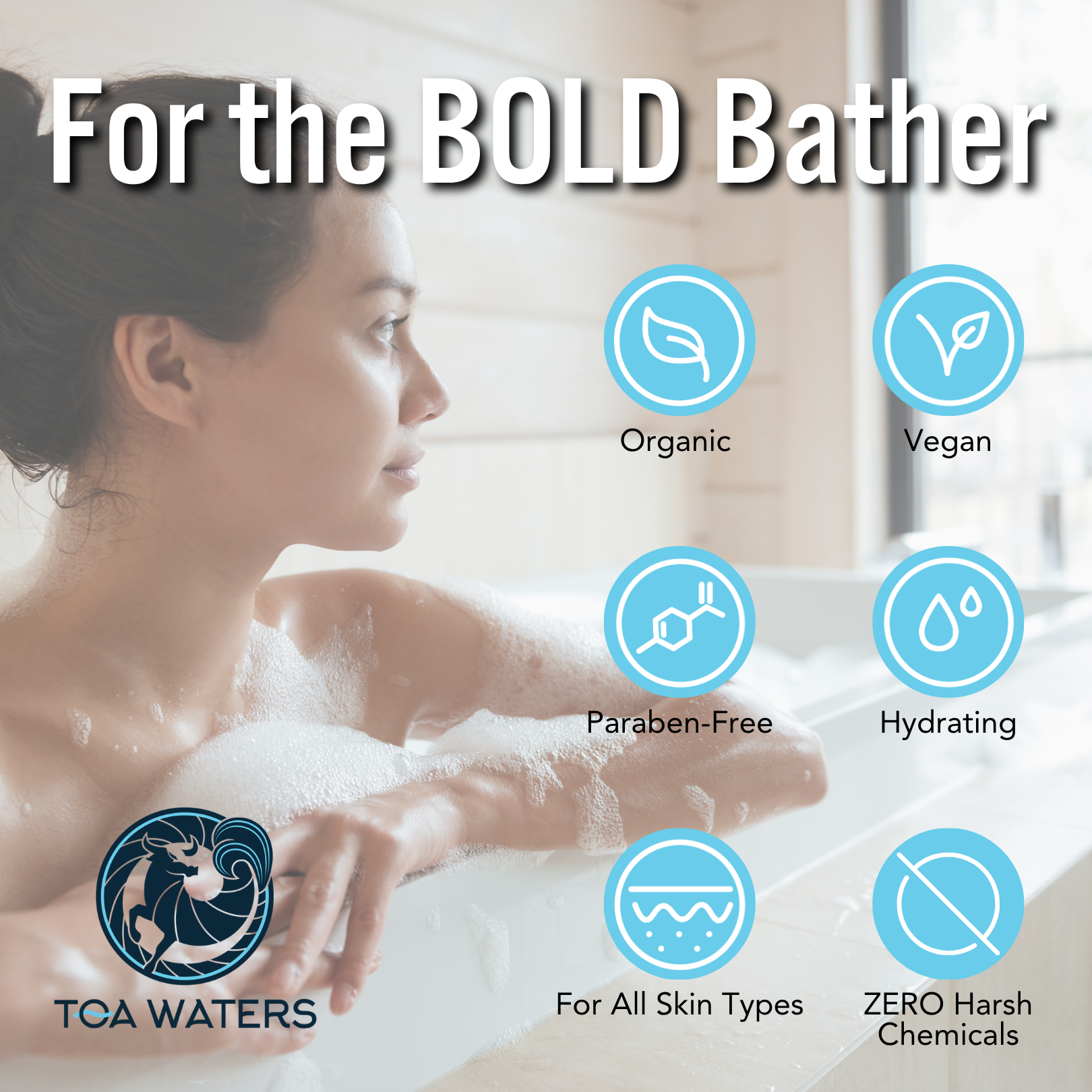 Liquid Bath Bomb Gift Set | 5 Handcrafted Organic Scents | TOA Waters