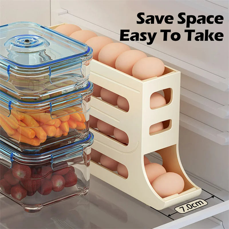 Rolling Egg Holder for Refrigerator | 30-Egg Capacity, Space-Saving Storage — 3 Colors
