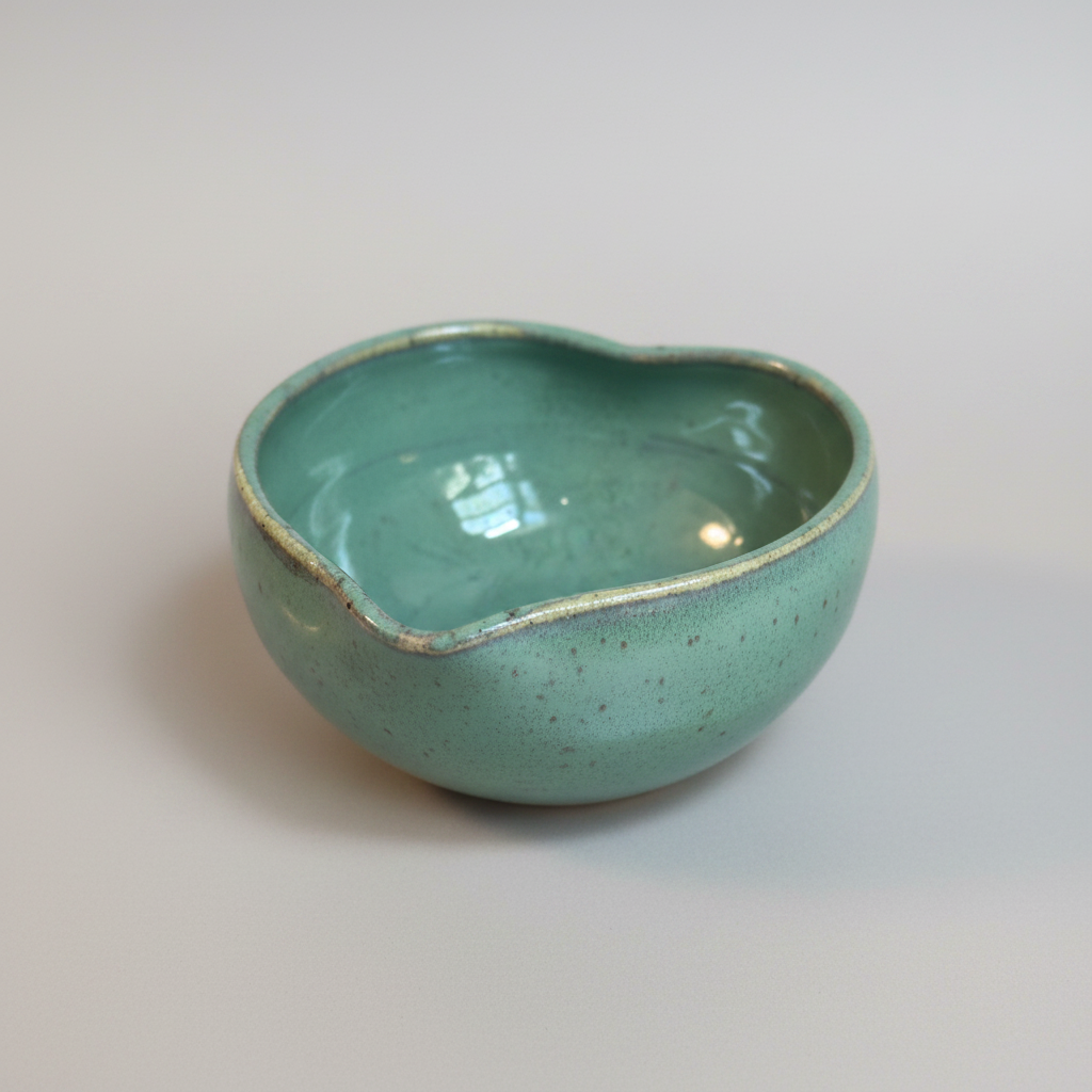 Handcrafted Heart-Shaped Matcha Bowl