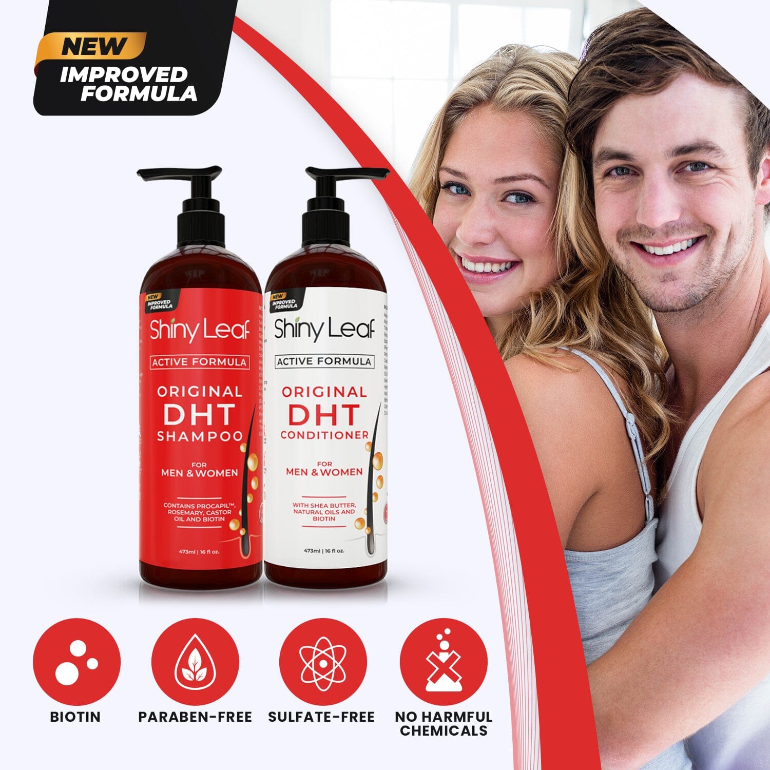 Thicker, Fuller Hair in Every Wash | DHT Blocker Set with Biotin & Rosemary (2 x 16 oz)