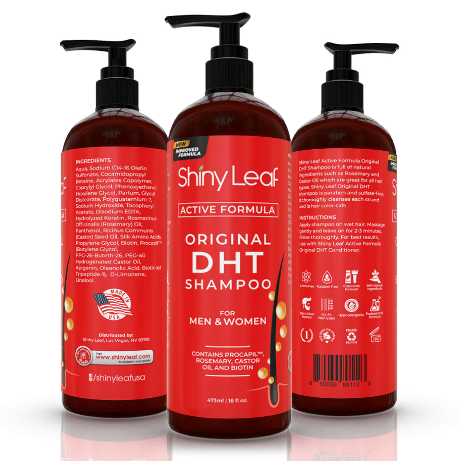 Thicker, Fuller Hair in Every Wash | DHT Blocker Set with Biotin & Rosemary (2 x 16 oz)