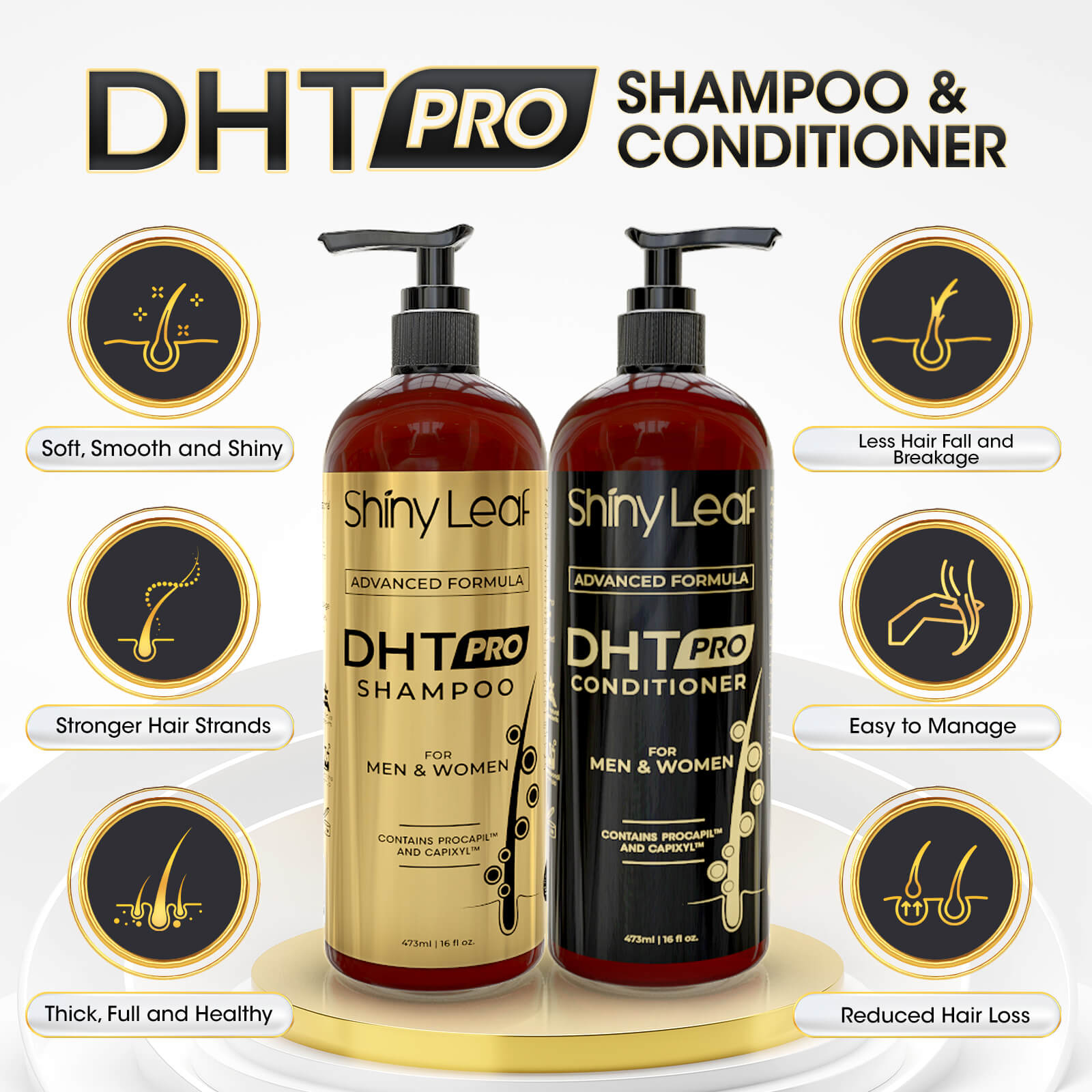 Maximum Hair Growth, Zero Compromise | DHT Pro Shampoo & Conditioner with Procapil & Capixyl