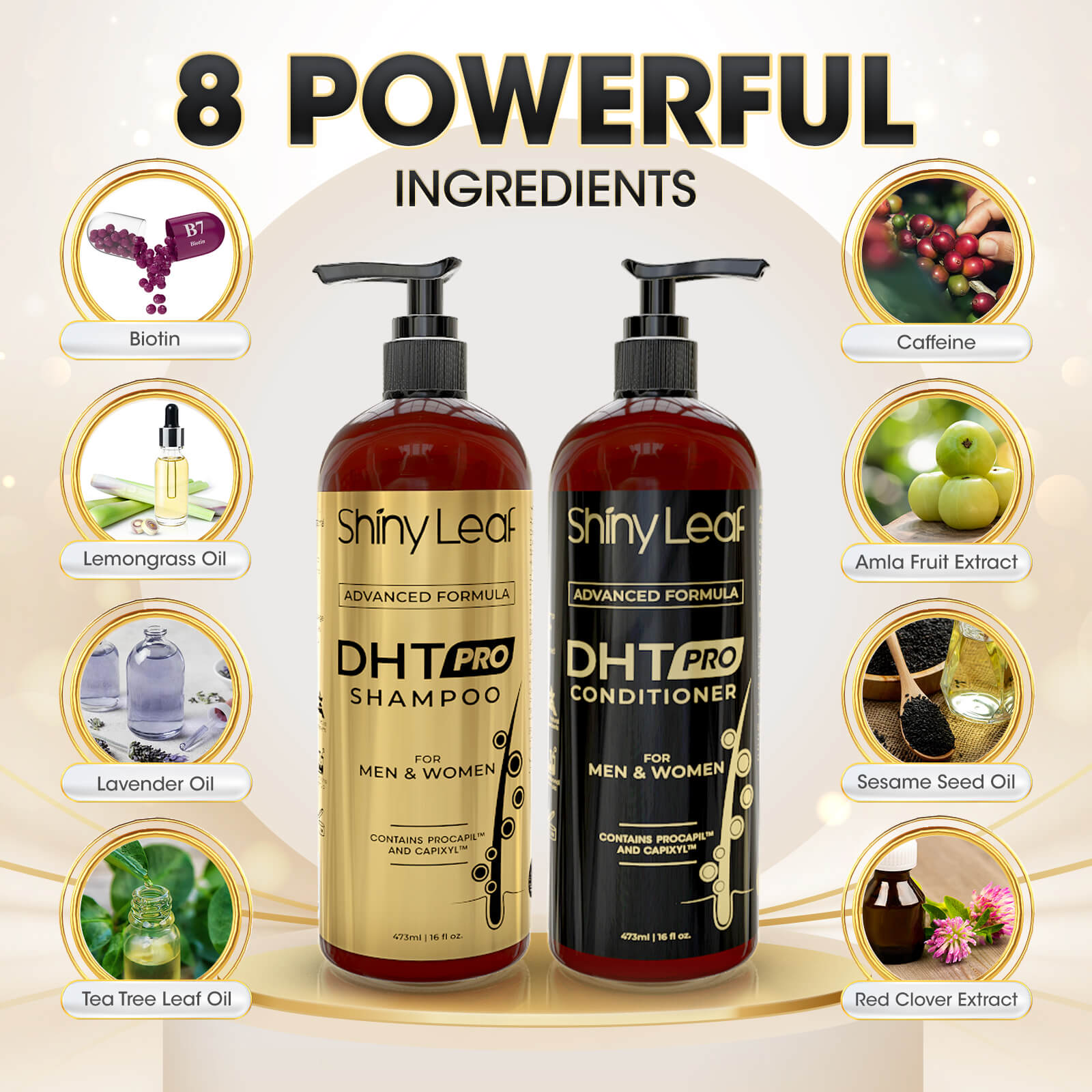 Maximum Hair Growth, Zero Compromise | DHT Pro Shampoo & Conditioner with Procapil & Capixyl