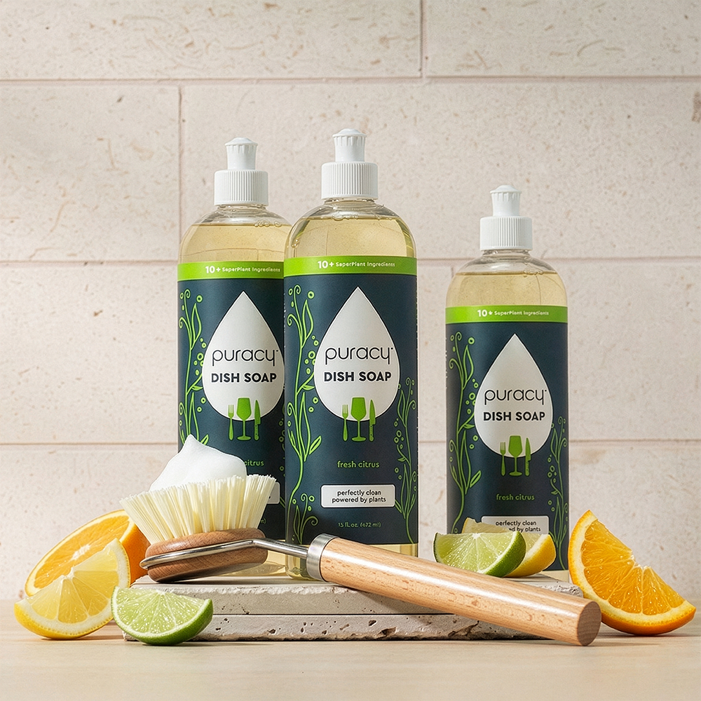 Puracy Natural Dish Soap | Plant-Based, Concentrated Formula — 5 Scents