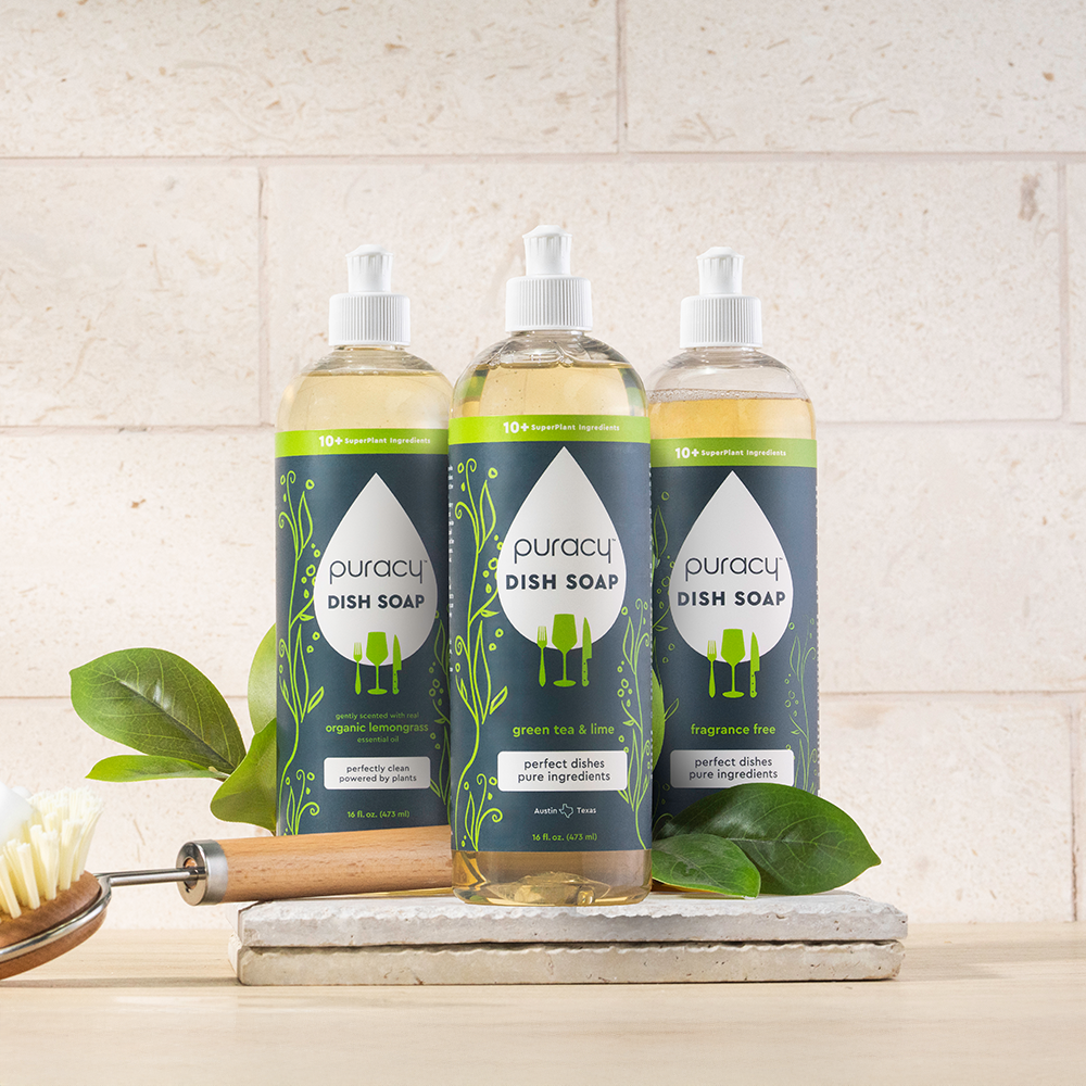 Puracy Natural Dish Soap | Plant-Based, Concentrated Formula — 5 Scents