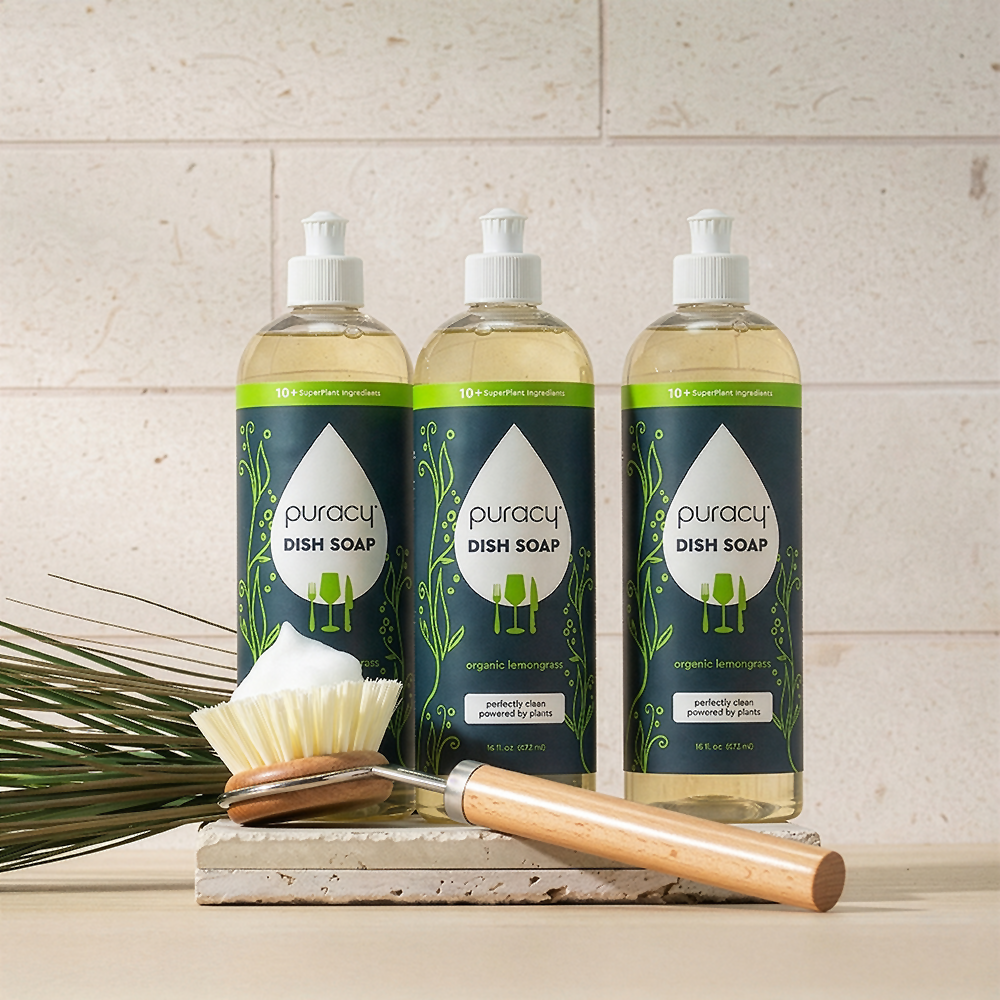 Puracy Natural Dish Soap | Plant-Based, Concentrated Formula — 5 Scents