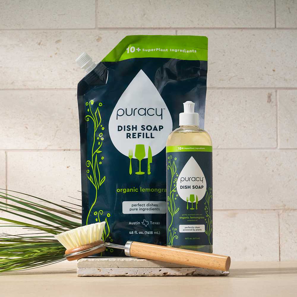Puracy Natural Dish Soap | Plant-Based, Concentrated Formula — 5 Scents
