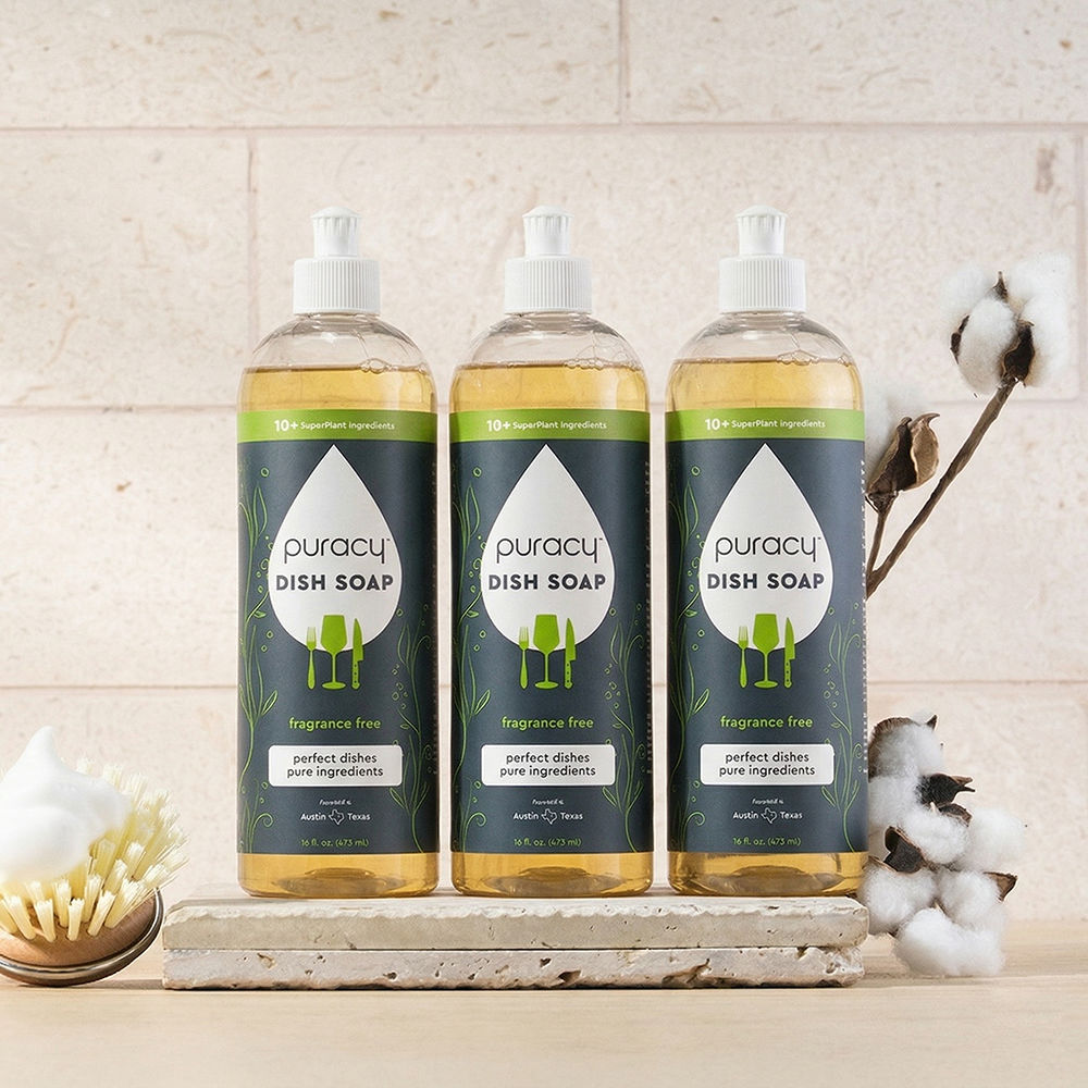 Puracy Natural Dish Soap | Plant-Based, Concentrated Formula — 5 Scents
