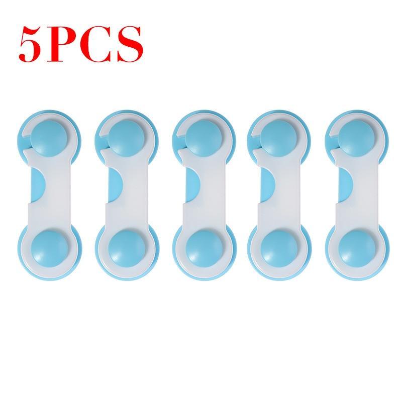 Baby Safety Cabinet & Drawer Locks | Flexible, No-Damage Install — 5-Pack & 4 Colors