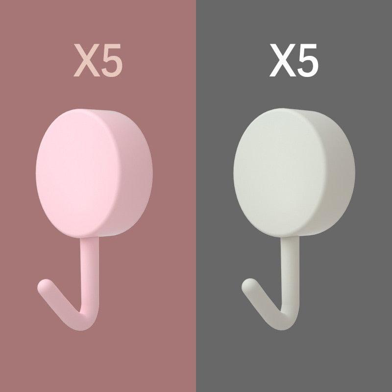 No-Drill Self-Adhesive Wall Hooks – 10 Pack | Multiple Colors
