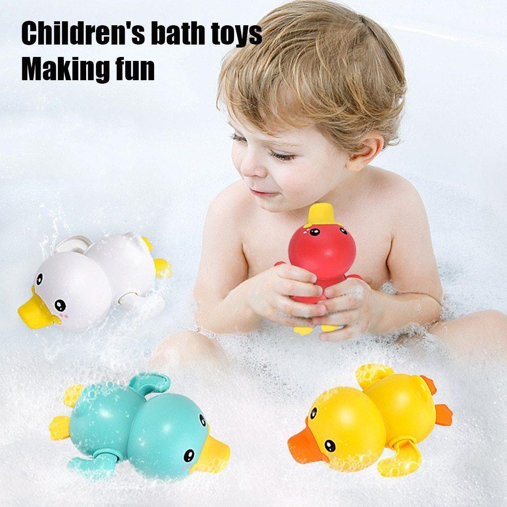 Clockwork Bath Duck Toy for Kids – Wind-Up Swimming Bathtub Toy