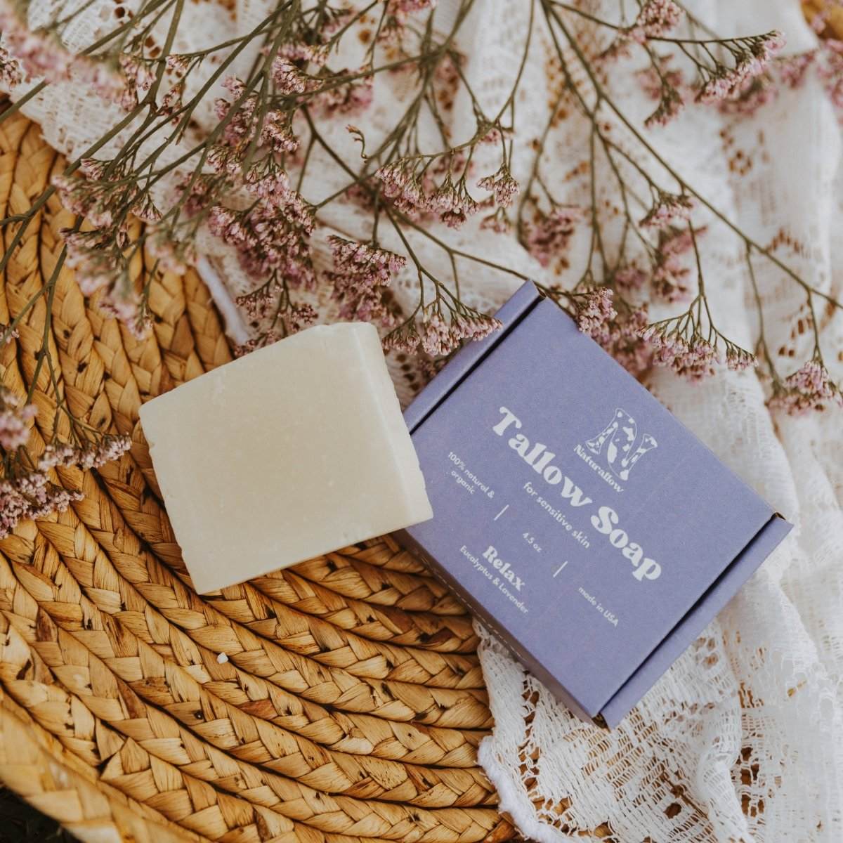 Grass-Fed Tallow Soap Bar | All-Natural, Sensitive Skin Safe — 4oz | 5 Scents