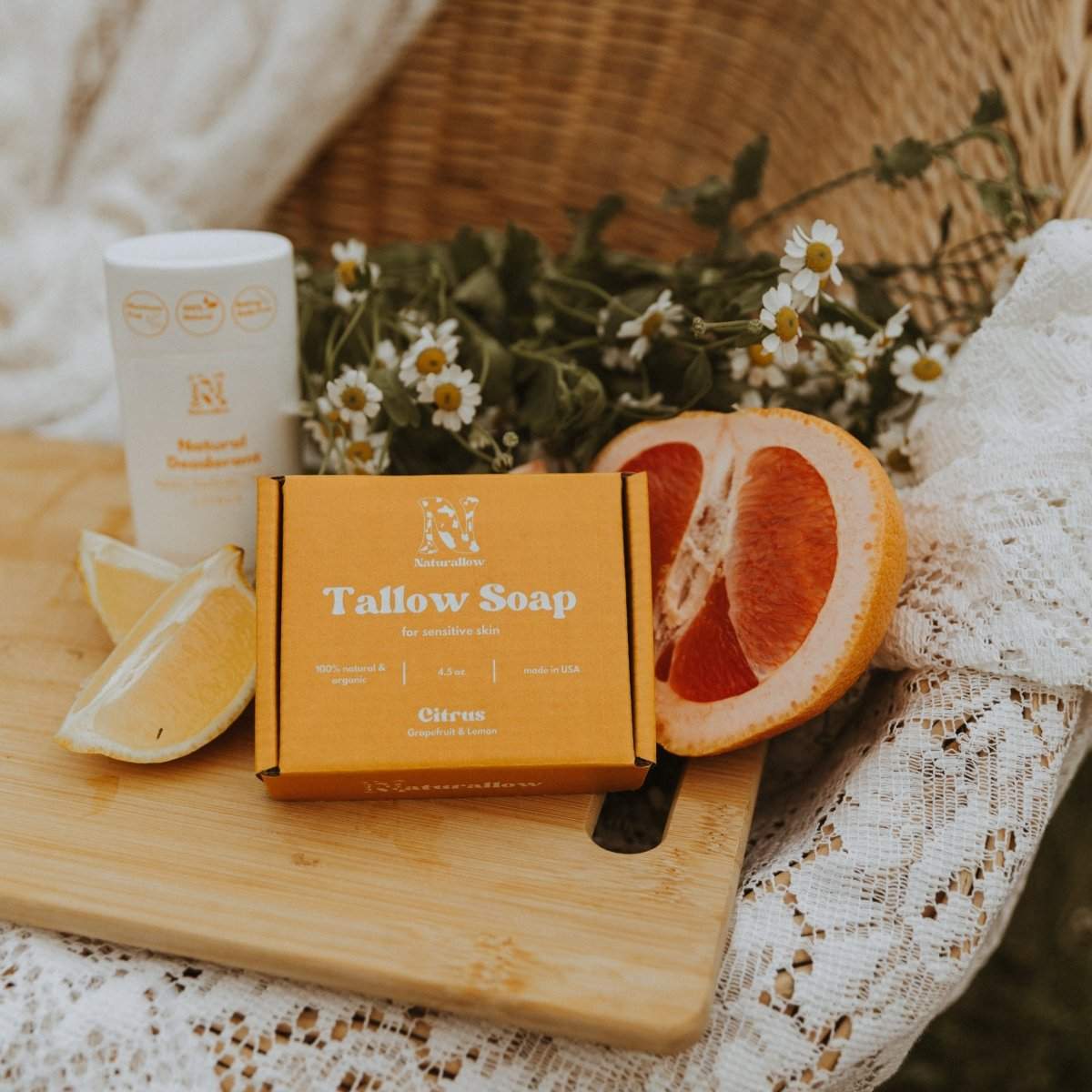 Grass-Fed Tallow Soap Bar | All-Natural, Sensitive Skin Safe — 4oz | 5 Scents