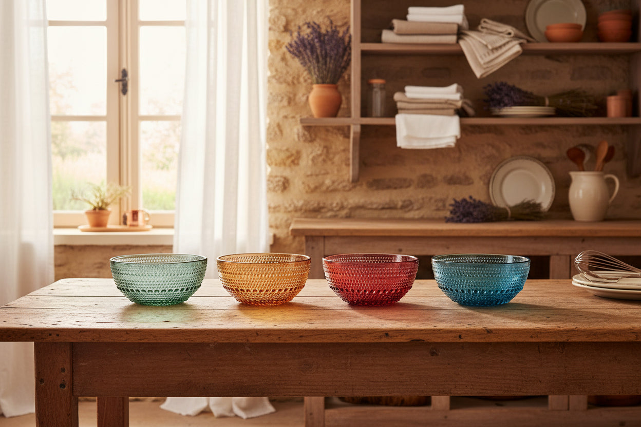 Tonal Hobnail Bowl Glassware, Set of 4