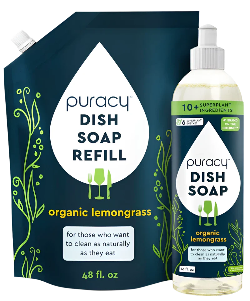 Puracy Natural Dish Soap | Plant-Based, Concentrated Formula — 5 Scents