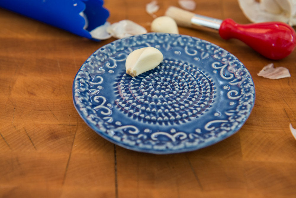 Handmade Round Gourmet Grater | Includes Garlic Peeler & Brush — 6 Colors