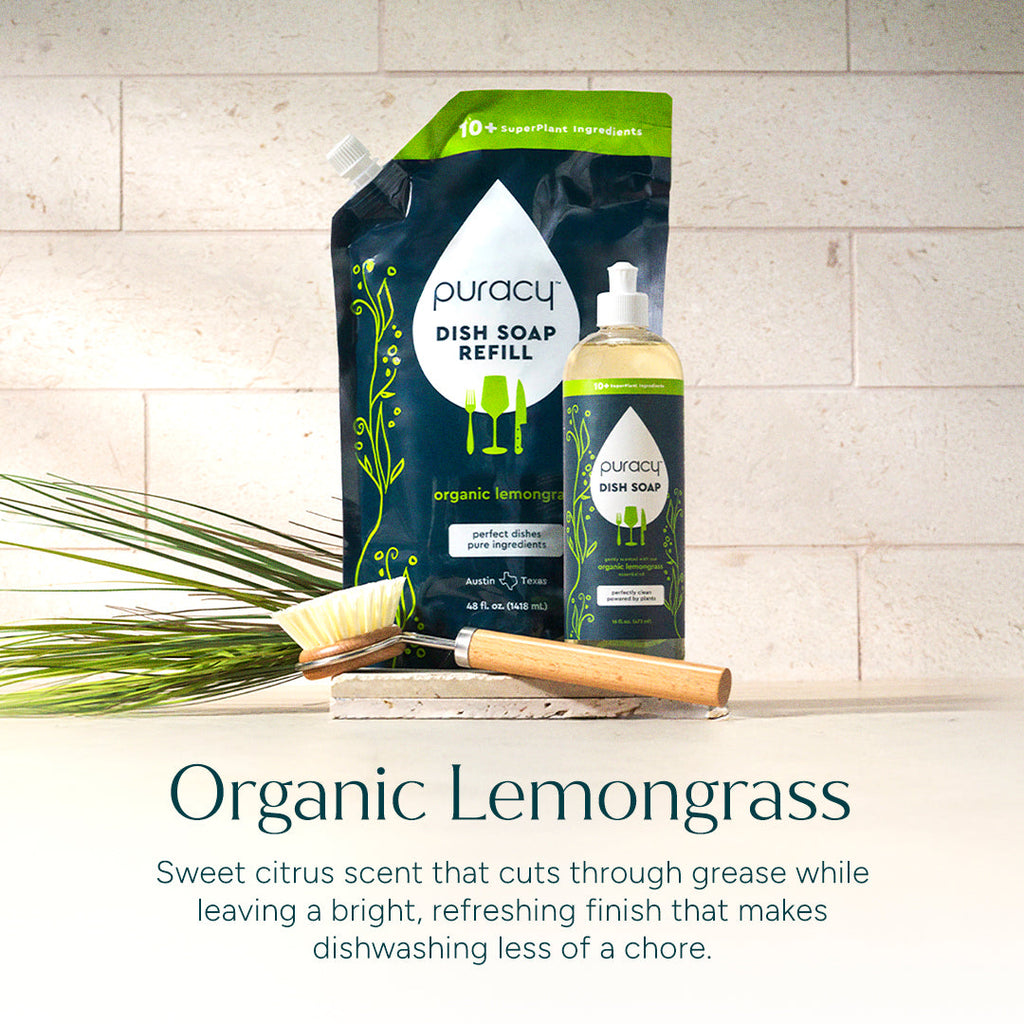 Puracy Natural Dish Soap | Plant-Based, Concentrated Formula — 5 Scents