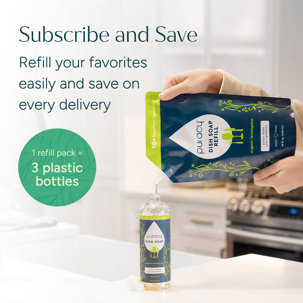 Puracy Natural Dish Soap | Plant-Based, Concentrated Formula — 5 Scents