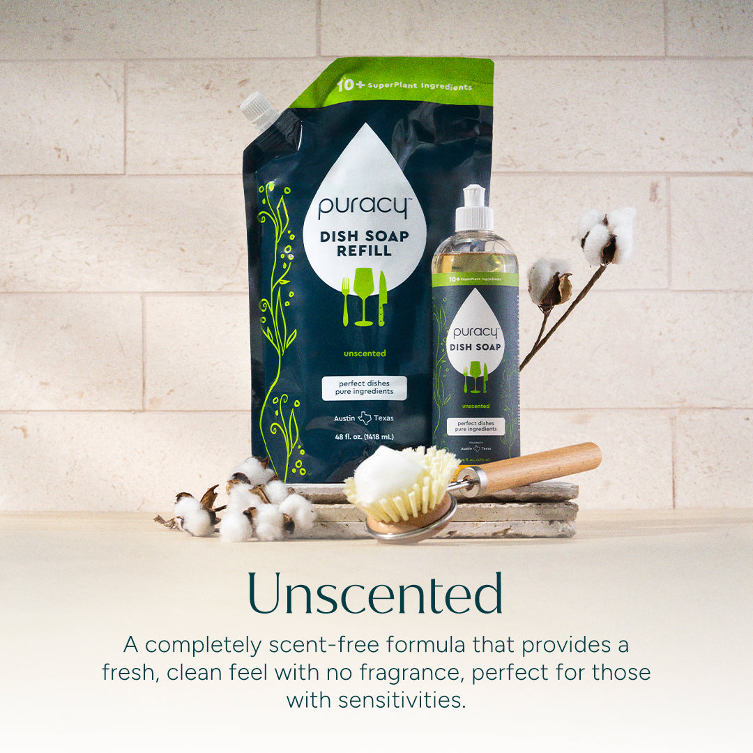 Puracy Natural Dish Soap | Plant-Based, Concentrated Formula — 5 Scents