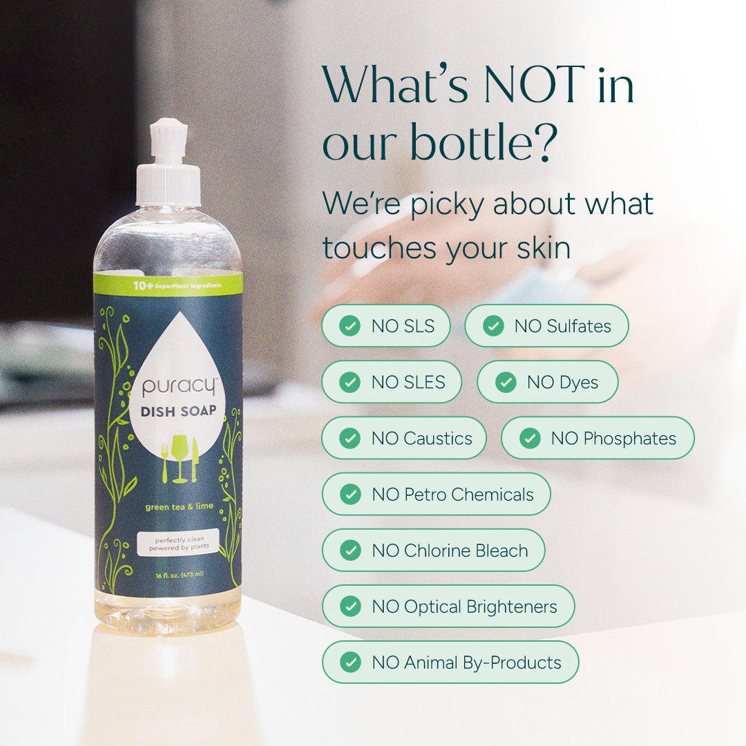 Puracy Natural Dish Soap | Plant-Based, Concentrated Formula — 5 Scents