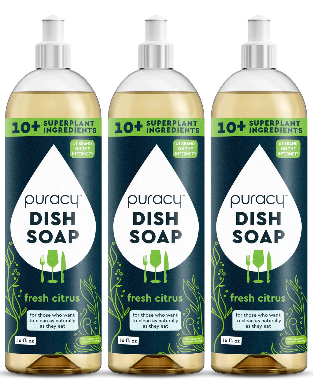Puracy Natural Dish Soap | Plant-Based, Concentrated Formula — 5 Scents