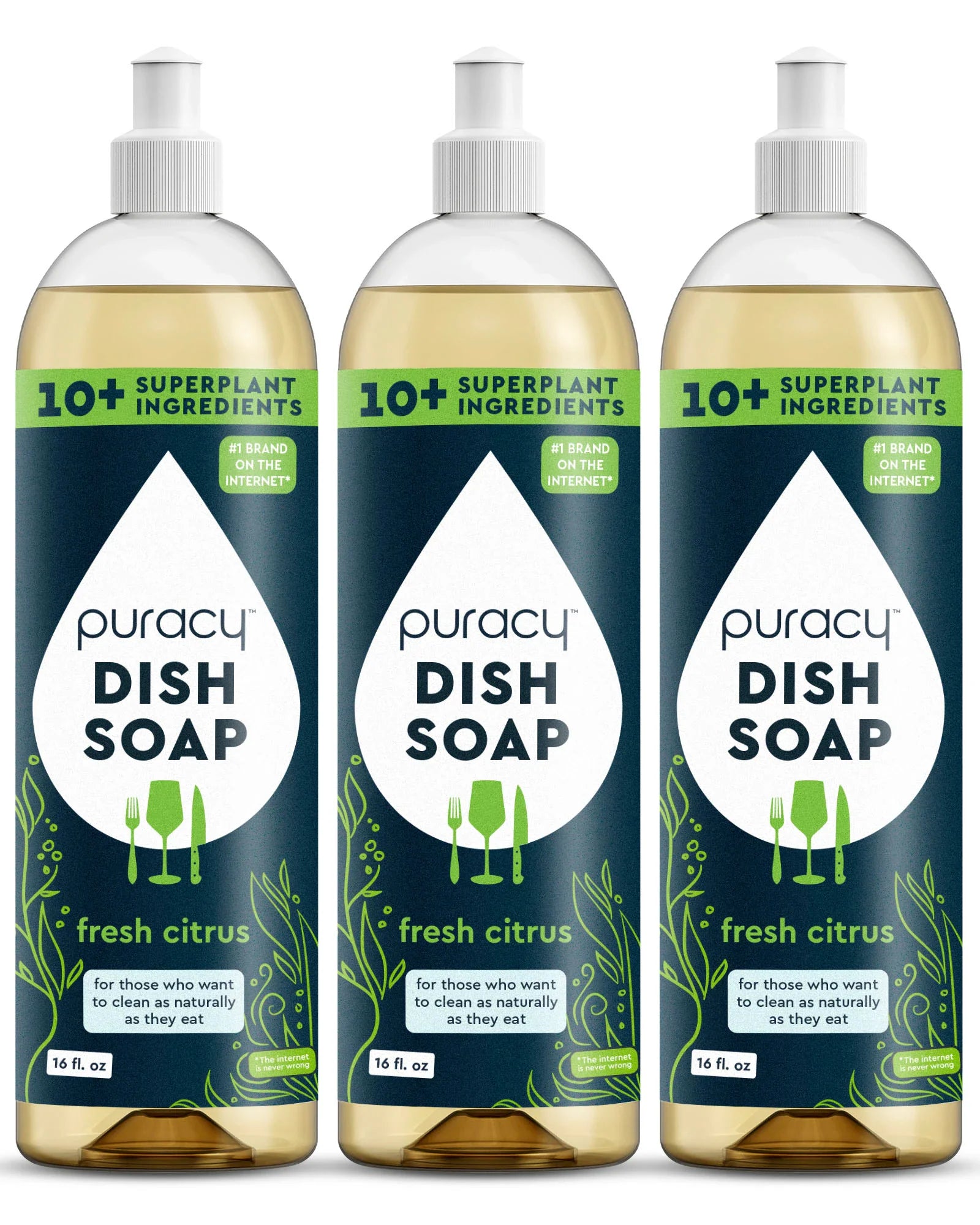 Puracy Natural Dish Soap | Plant-Based, Concentrated Formula — 5 Scents