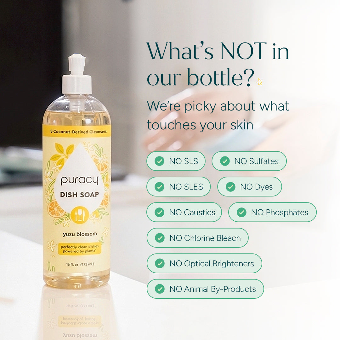 Puracy Natural Dish Soap | Plant-Based, Concentrated Formula — 5 Scents