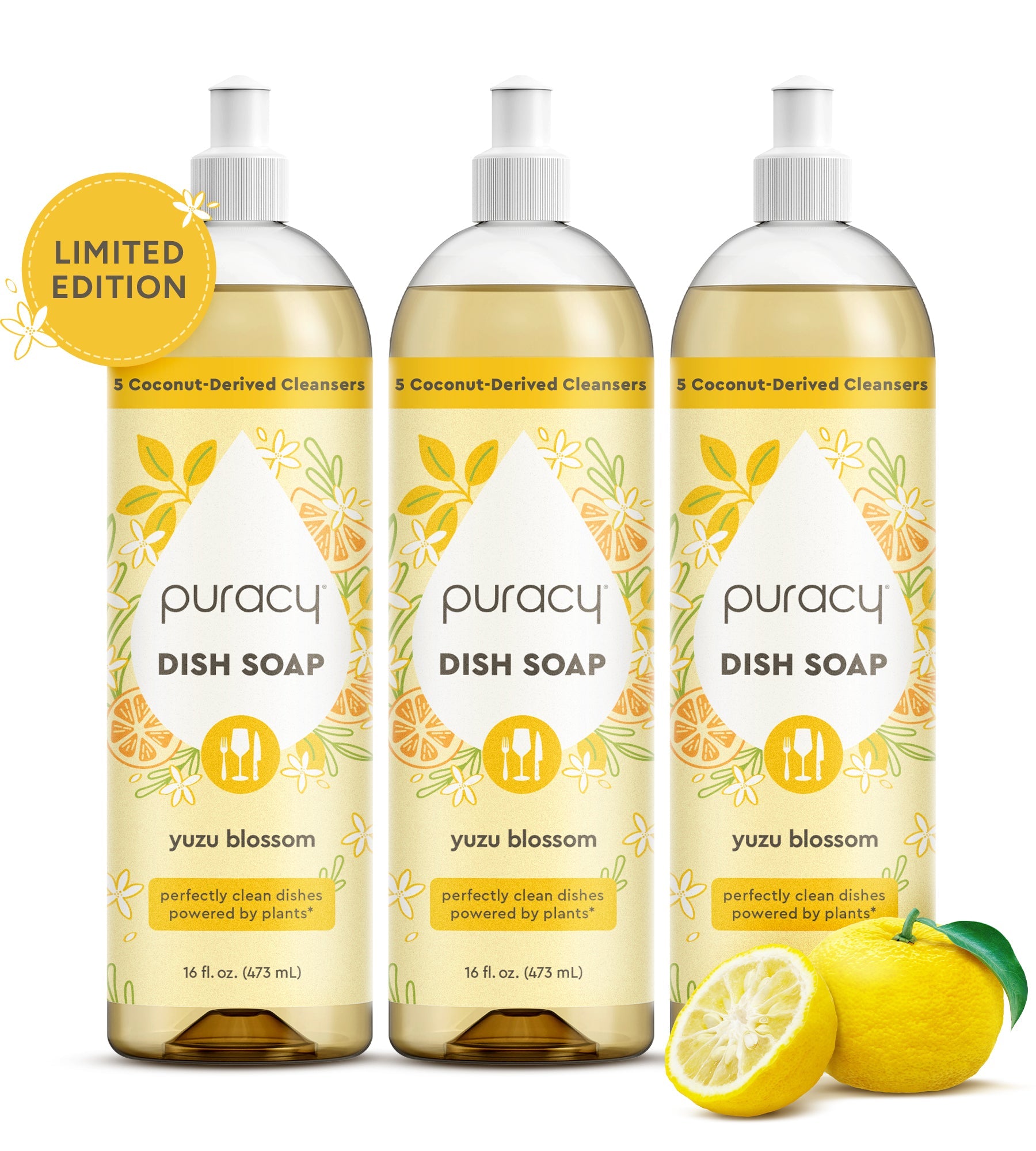 Puracy Natural Dish Soap | Plant-Based, Concentrated Formula — 5 Scents