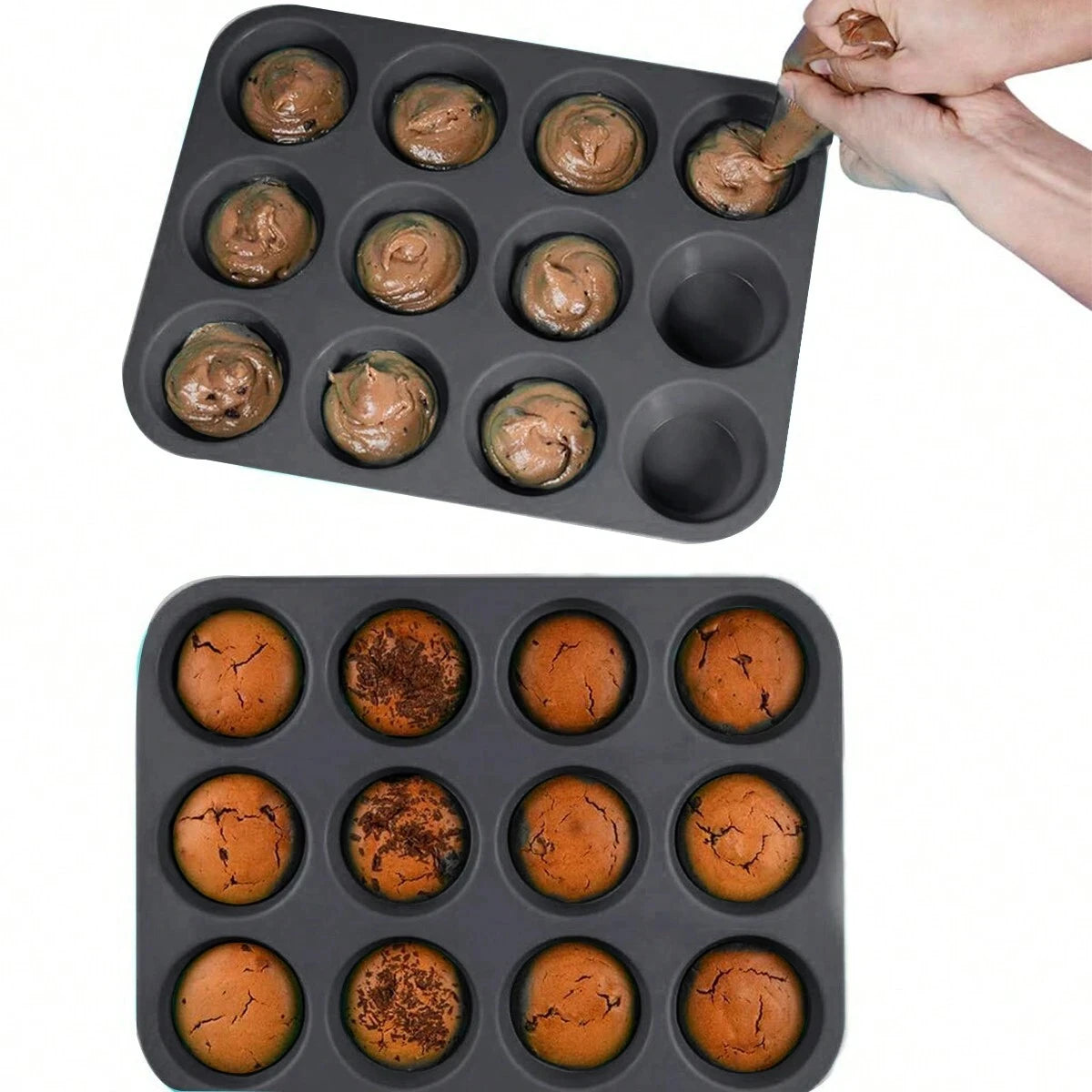 12-Cup Nonstick Silicone Muffin & Cupcake Pan