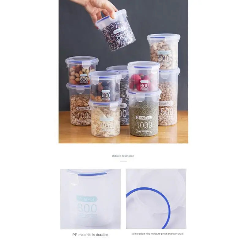 Clear Sealed Food Storage Canisters with Measuring Cup | Airtight Kitchen Containers for Grains, Rice & Pantry Staples