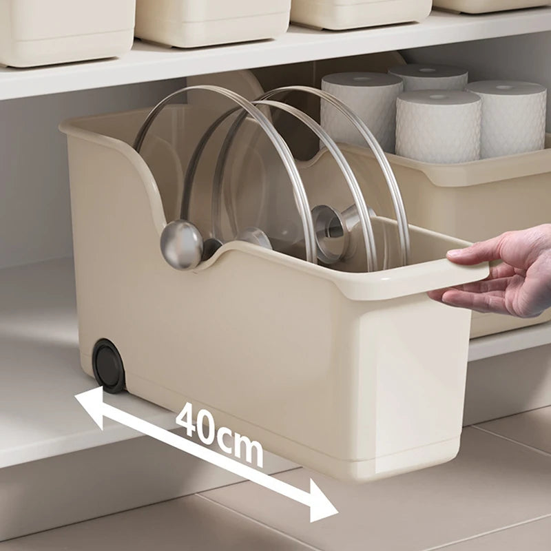 Rolling Storage Organizer Box with Wheels – Kitchen, Bathroom & Pantry
