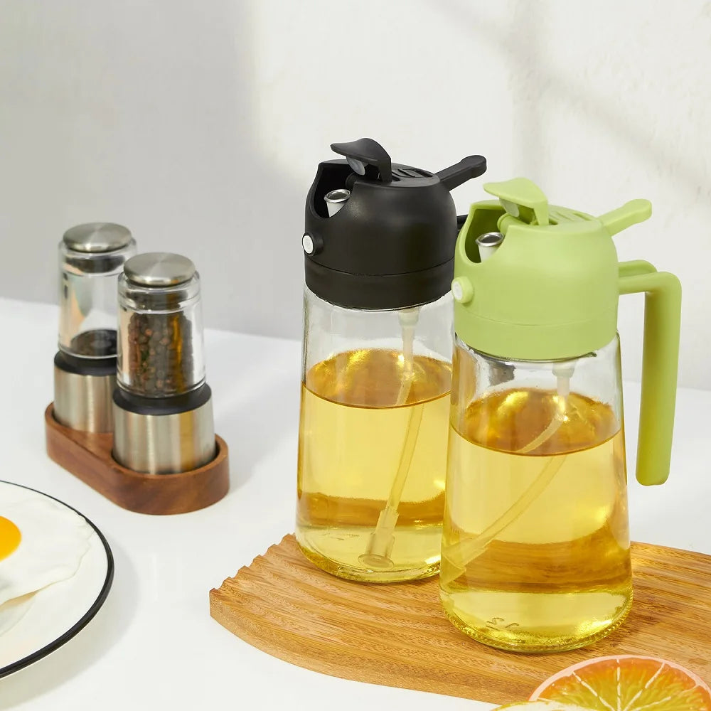 2-in-1 Glass Oil Dispenser & Spray Bottle